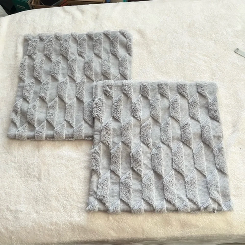 Cushion Covers with‎ Wave Pattern on both sides Comfortable Pillowcase Dark Grey
